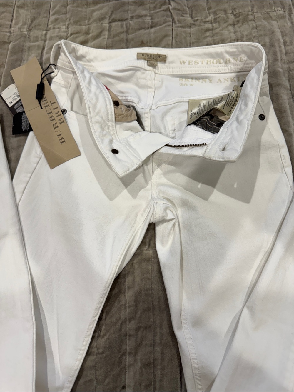 Burberry Off-White Women's Skinny Jeans size 26 - Picture 6 of 9